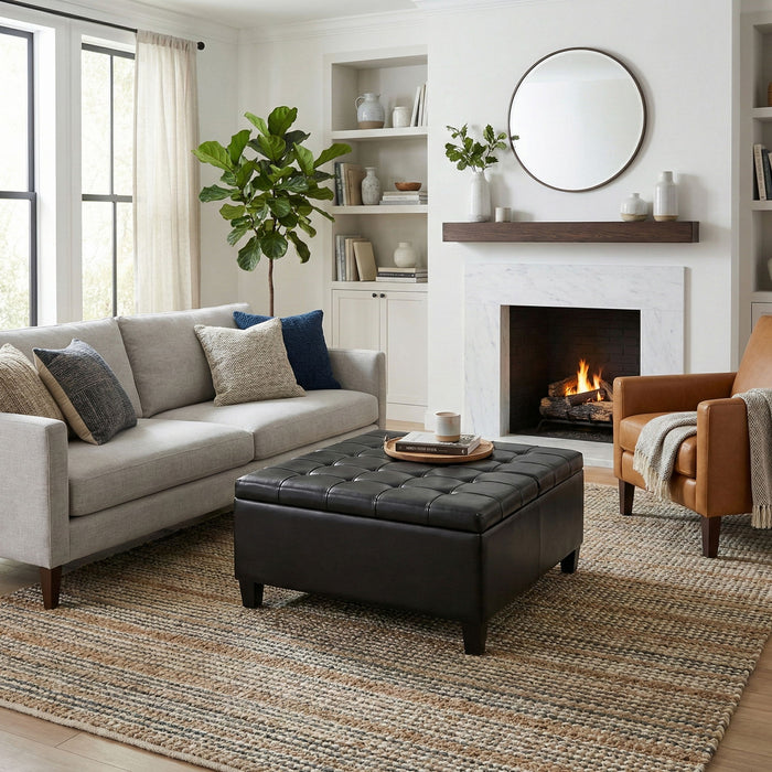 Harrison - Large Coffee Table Storage Ottoman Simpli-Home