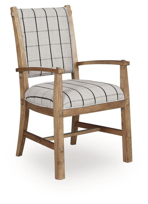 Ridgester - Dining Upholstered Arm Chair (Set of 2) - Light Brown Benchcraft®