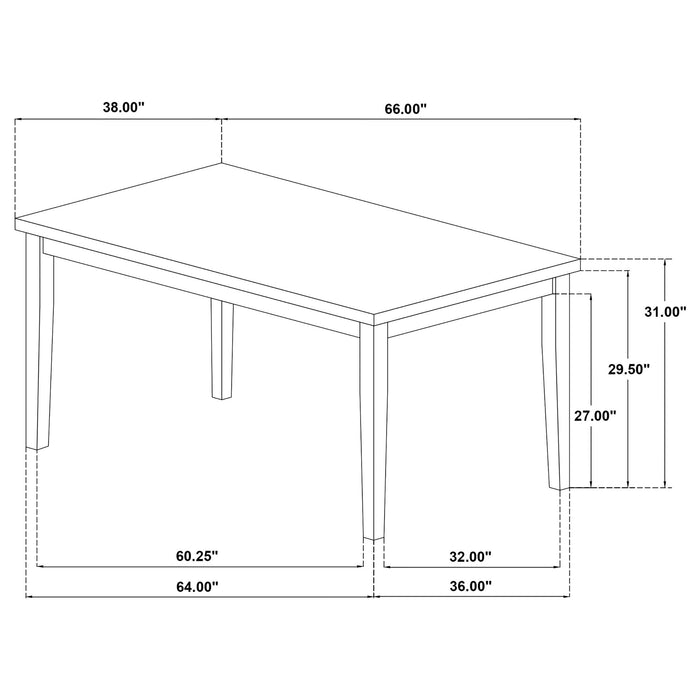 Calloway - Rectangular Dining Table - Brown / White Furniture Max