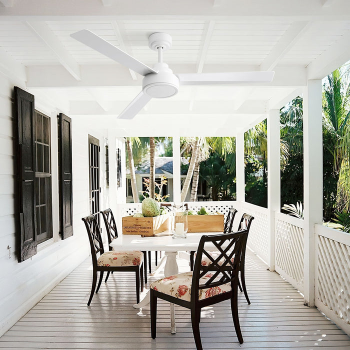 52" Ceiling Fan With Remote Control, 3 Blades, DC Motor, 6 Speed Reversible For Living Room - White Daily Nest