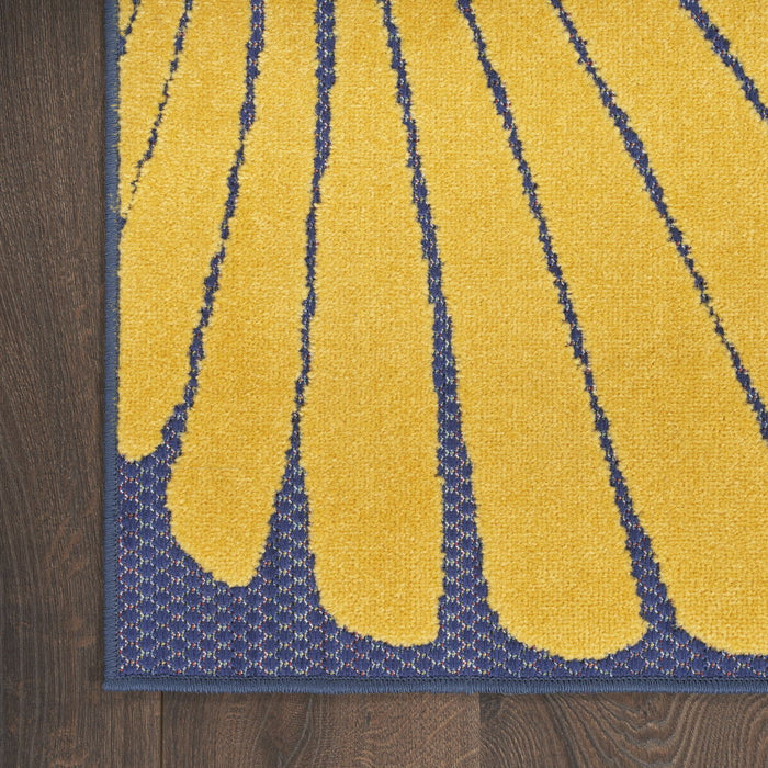 4' X 6' Starfish Power Loom Area Rug - Blue / Orange