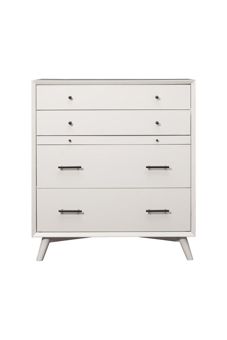 Solid Wood Four Drawer Chest - White