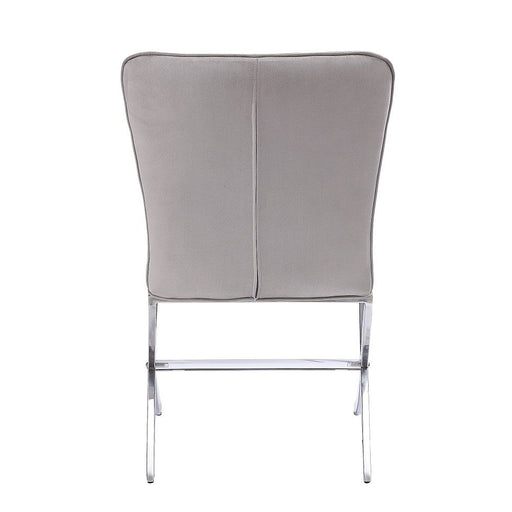 Daire - Side Chair (Set of 2) - Light Gray Velvet & Chrome ACME