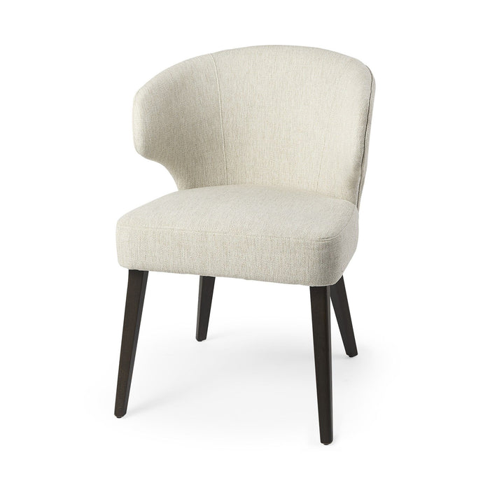 Wingback Dining Side Chair - Ivory / Black