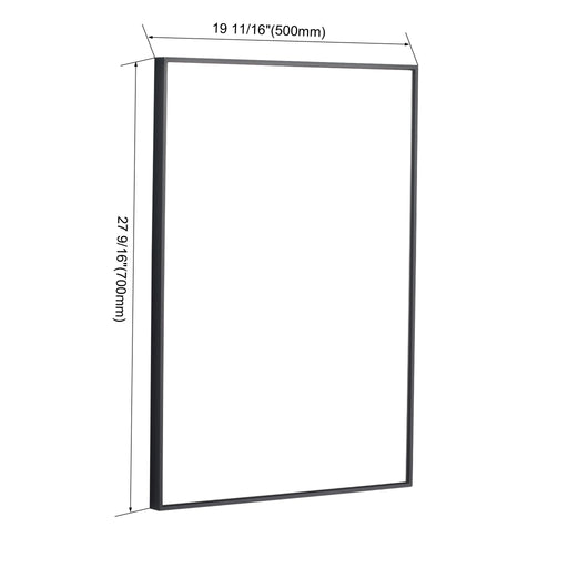 20" Rectangular Wall Mounted Mirror - Black Home Essentials