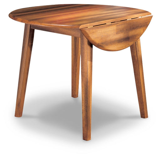 Berringer - Round DRM Drop Leaf Table - Rustic Brown Ashley®