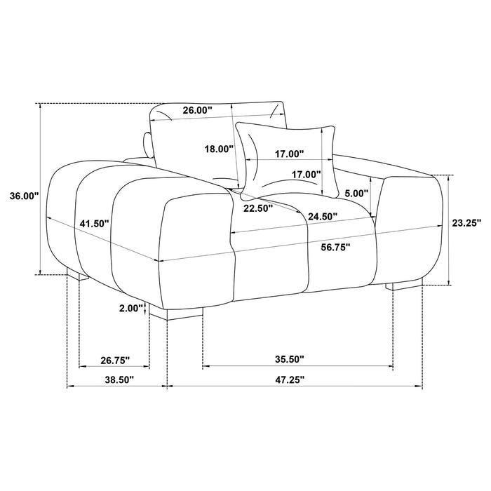 Plather - Track Arm Accent Chair Furniture Max