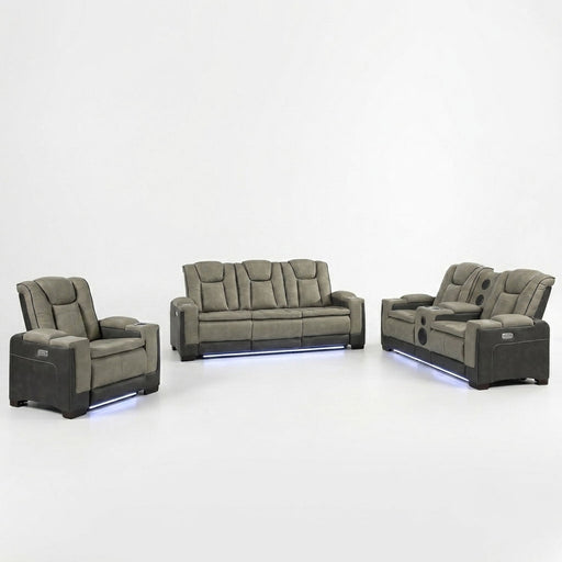 Bruno - Power Reclining Living Room Set With LED Lighting Matrix Furniture Group