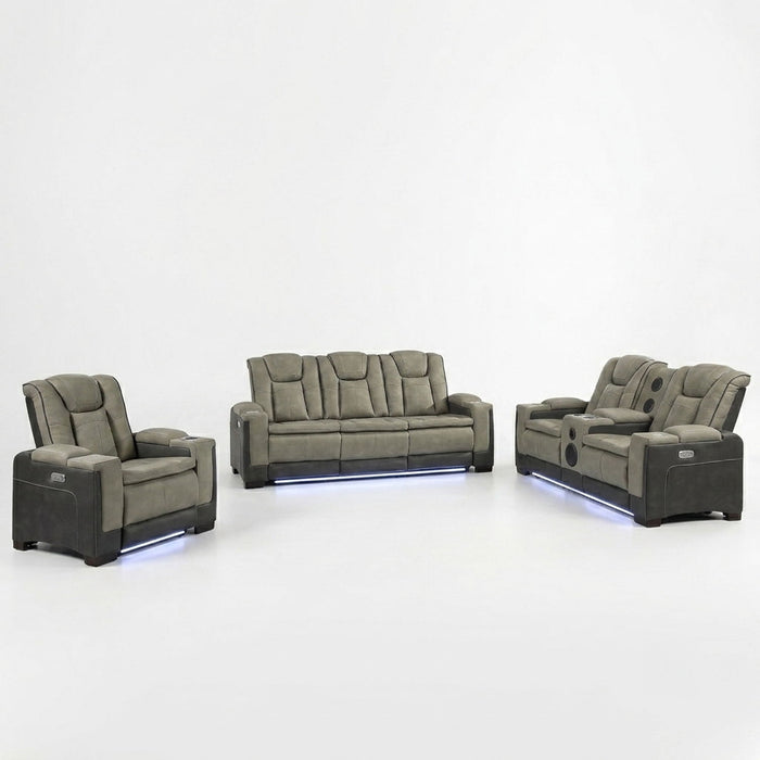 Bruno - Power Reclining Living Room Set With LED Lighting Matrix Furniture Group