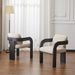 Dining Chairs & Pillow Back (Set of 2) - Beige / Black Noble House