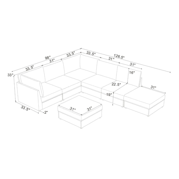 Modern Reversible Modular Sectional Home Essentials