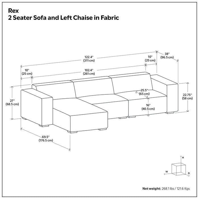 Rex - Handcrafted Sectional Sofa Simpli-Home