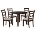 Verety - 5 Piece Round Dining Set With Chairs - Dark Brown Furniture Max