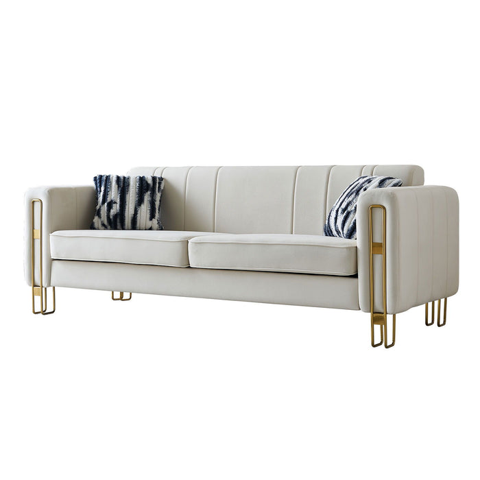 Modern Velvet Sofa 85.04" For Living Room