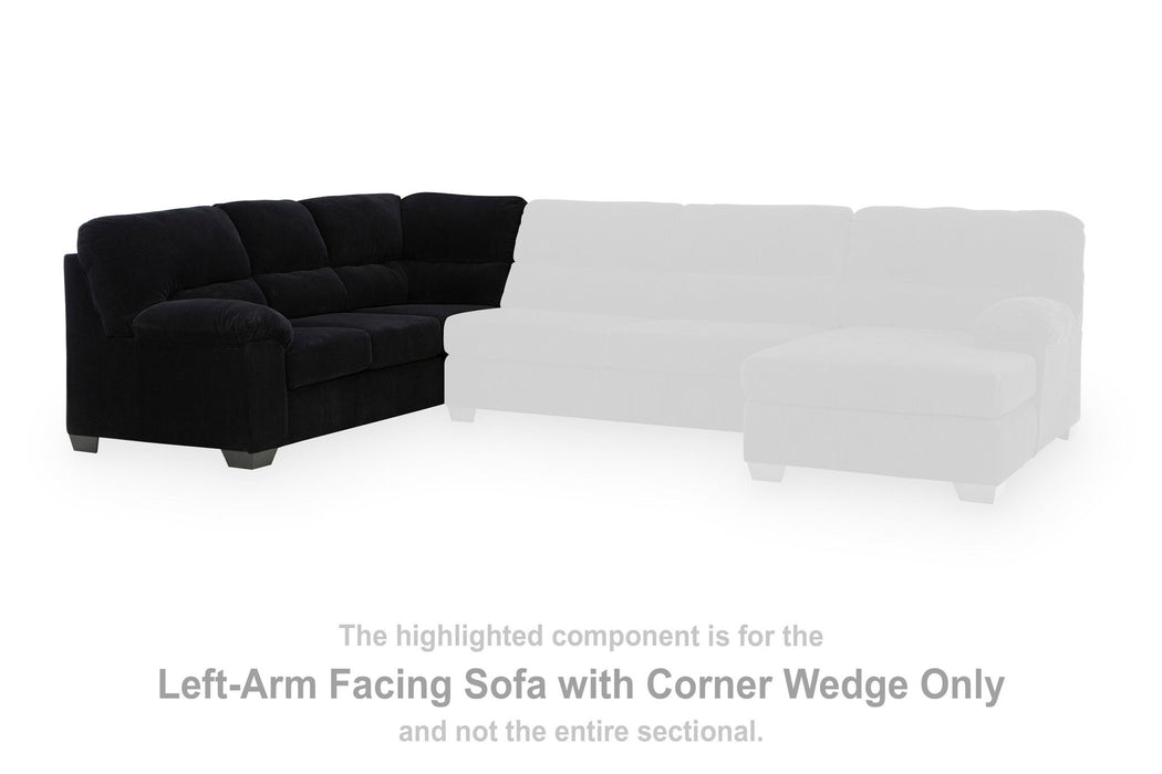 SimpleJoy - LAF Sofa With Corner Wedge - Onyx Signature Design by Ashley®