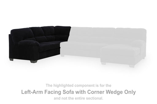 SimpleJoy - LAF Sofa With Corner Wedge - Onyx Signature Design by Ashley®