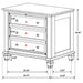 Cottage 3 Drawer Nightstand With Pull Out Tray - Cream White Furniture Max