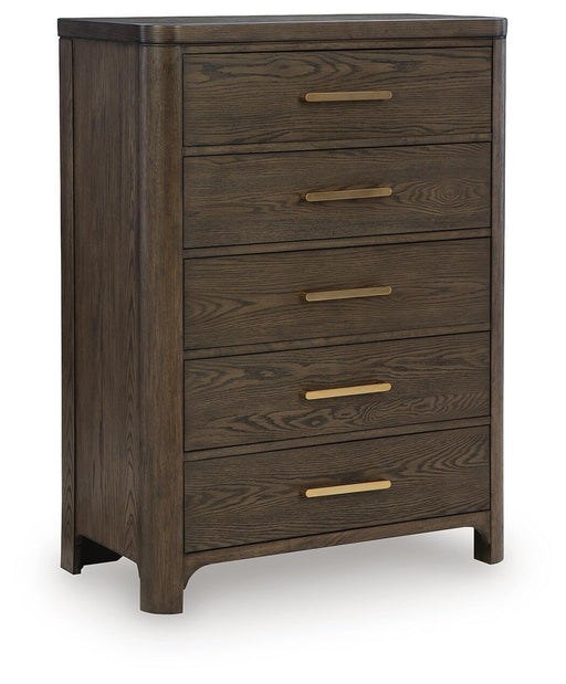 Radkin - Five Drawer Chest - Burnished Brown Signature Design by Ashley®
