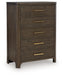 Radkin - Five Drawer Chest - Burnished Brown Signature Design by Ashley®