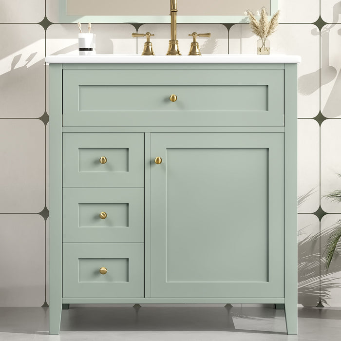 Modern Bathroom Vanity With Sink, 3 Drawers And Adjustable Shelf Hearth and Haven