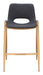Desi - Counter Stool With Gold Legs (Set of 2) Zuo Modern