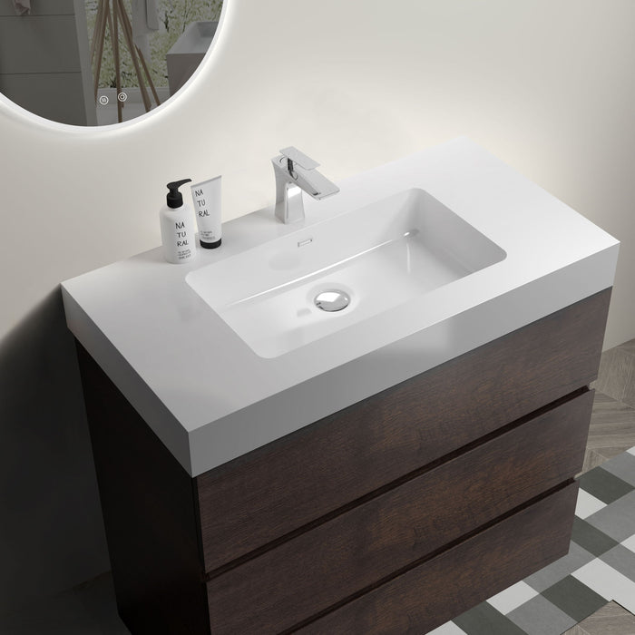 Alice - Bathroom Vanity With Large Storage Freestanding Bathroom Vanity, Sink For Modern Bathroom, One-Piece Sink Basin Without Drain And Faucet Home Essentials
