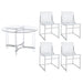 Uptown - 5 Piece Round Dining Set - Chrome Furniture Max