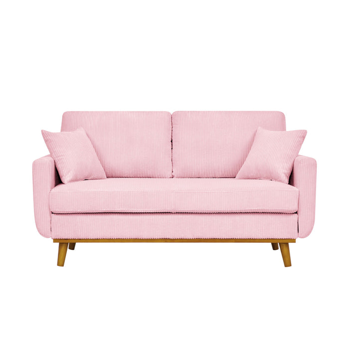 Upholstered Loveseat With Arms And Pillows Home Essentials