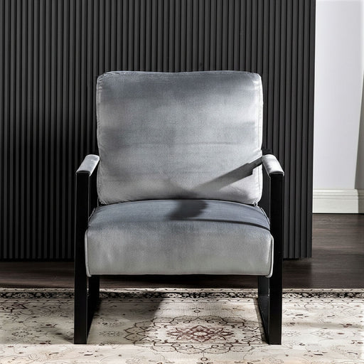 Accent Chair With Durable Square Frame, Armchair Upholstery - Gray US Pride