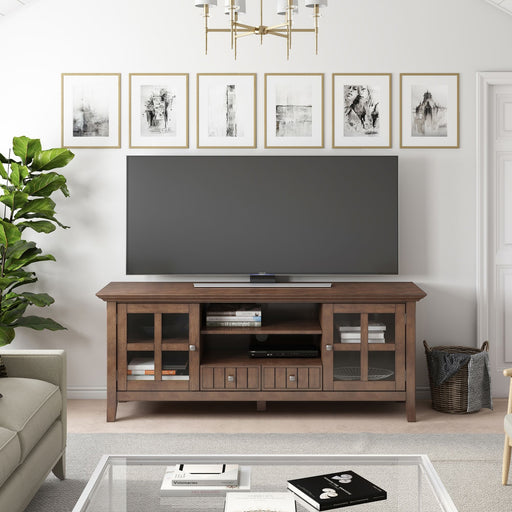 Acadian - TV Media Stand - Rustic Natural Aged Brown Simpli-Home
