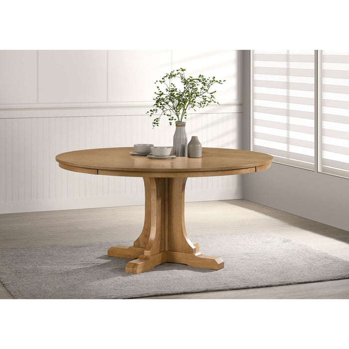 Auburn - Round Dining Table - Natural / Light Brown Furniture Max