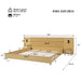 Platform Bed Frame With Built In Nightstands & Reading Lights Noble House