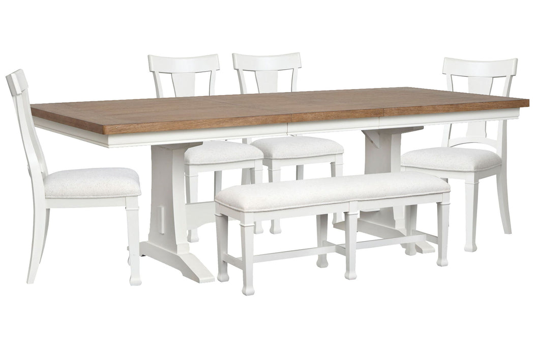 Kingston - Extendable Trestle Dining Table Set Magnussen Furniture