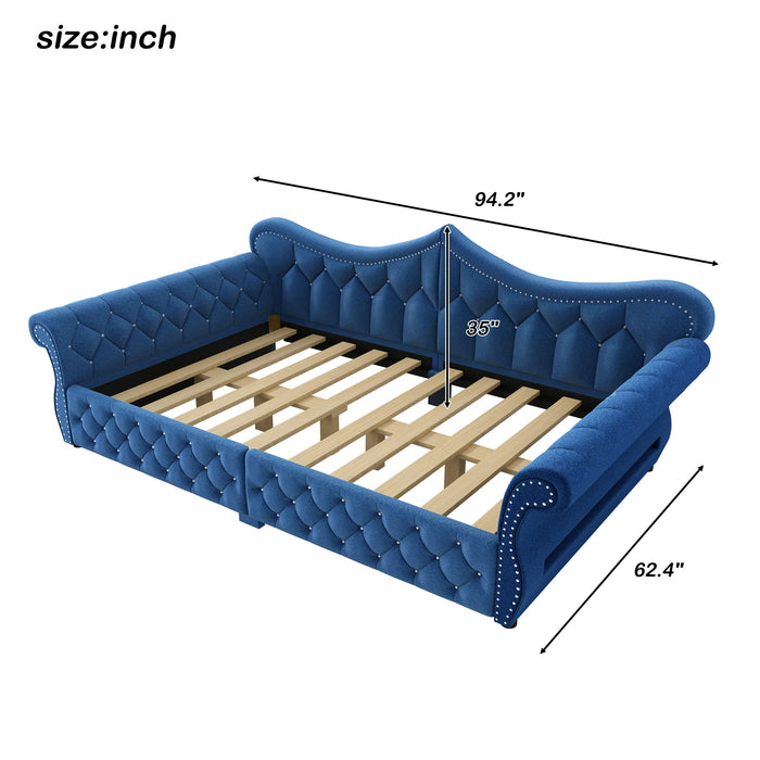 Upholstered Daybed With LED Lighting And Nailhead Trim Dreamland