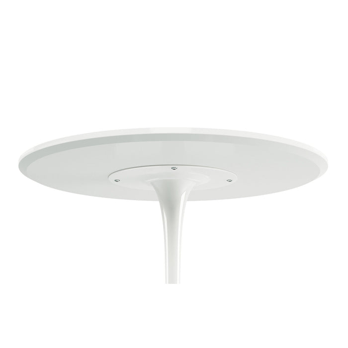 Rounded Manufactured Wood And Metal Bar Table - White