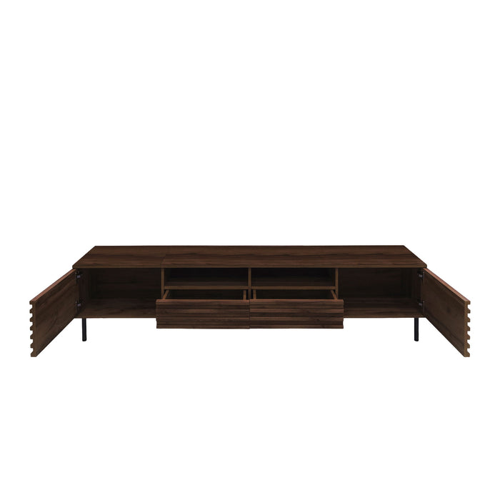 TV Stand For TVs Up To 85" With Closed Storage, Soft Closing Hinges - Walnut
