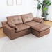 L - Shaped Modular 2 Seater Sofa With Movable Ottoman And High Density Sponge Cushions For Living Room Home Essentials