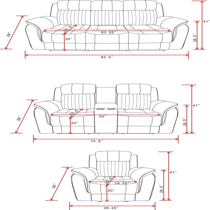 Steban - Reclining Sofa - Gray