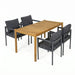 5 Piece Outdoor Patio Dining Set With Table, Chairs With Cushions - Gray / Light Teak Noble House