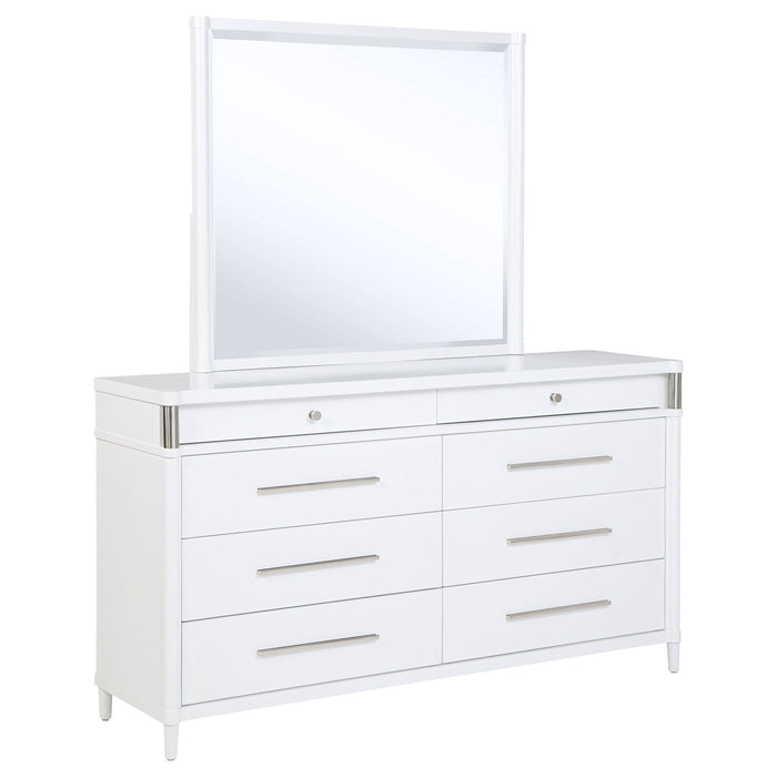 Robinson - 8 Drawer Dresser With Mirror - White Furniture Max