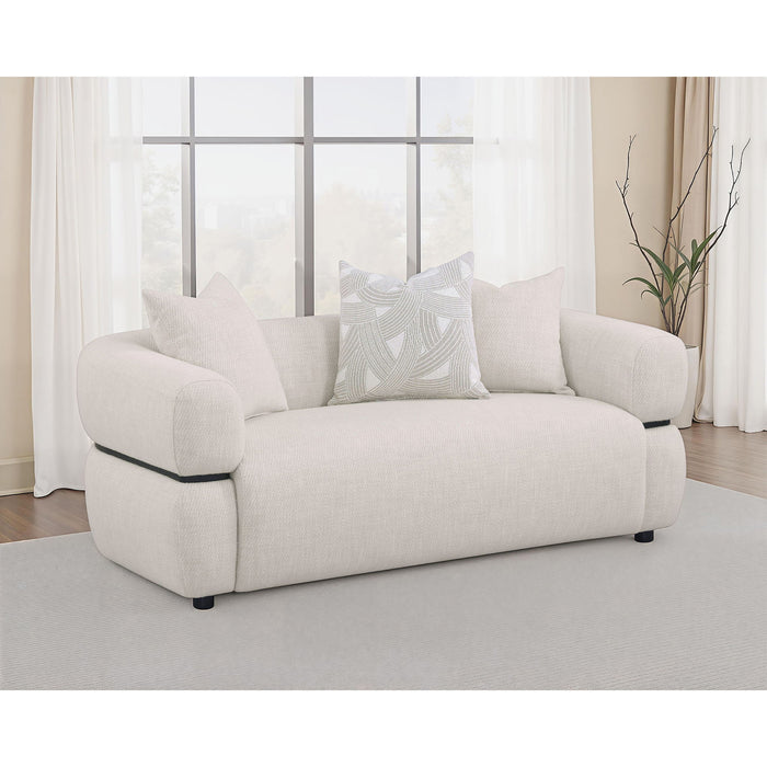 Ramsay - Round Arm Loveseat - Beige Furniture Max
