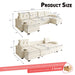 U-Shaped Sleeper Sofa With Pull Out Bed, Removable Armrests & USB Ports For Living Room Home Essentials
