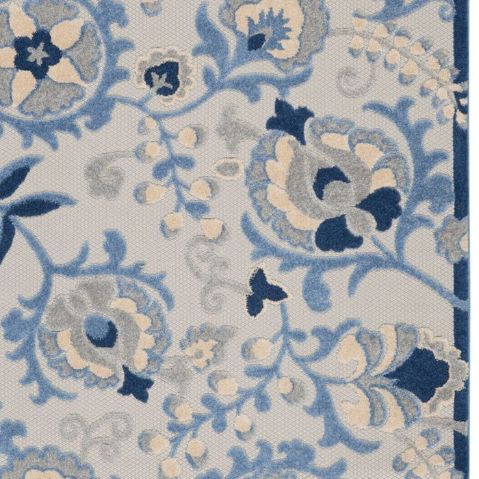 10' X 13' Toile Non Skid Indoor / Outdoor Area Rug - Blue / Gray