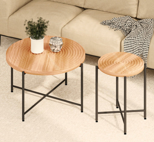 Coffee And End Table Set Waterproof Cover (Set of 2) - Natural Wood / Brown US Pride