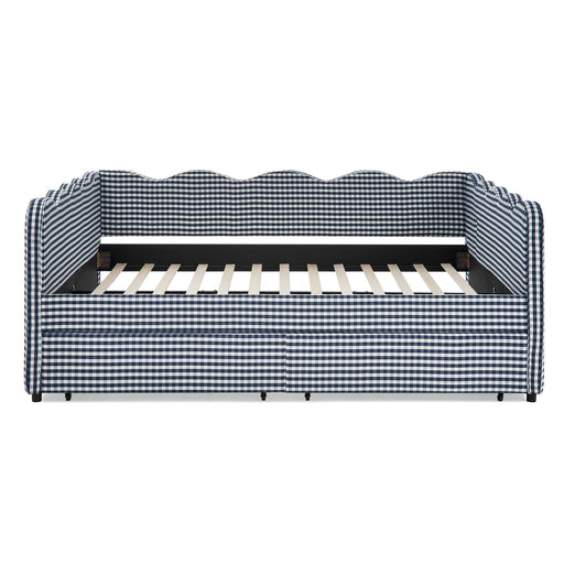 Gingham Daybed With USB Charging Port, Wave-Shaped Design Home Essentials