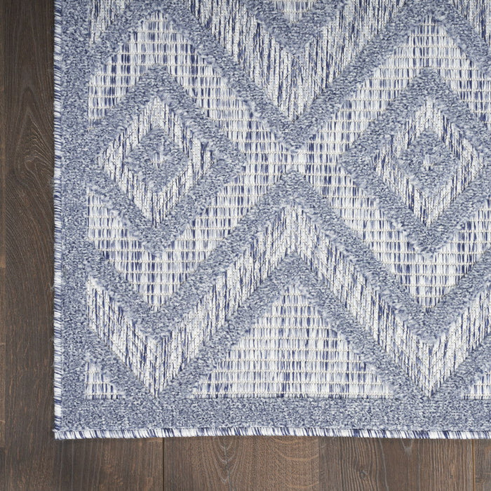 9' X 12' Area Rug Geometric Flatweave - Blue