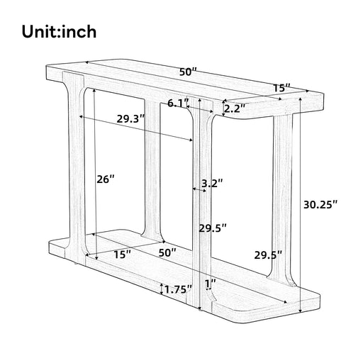 Console Table & Bottom Shelf - Walnut Noble House