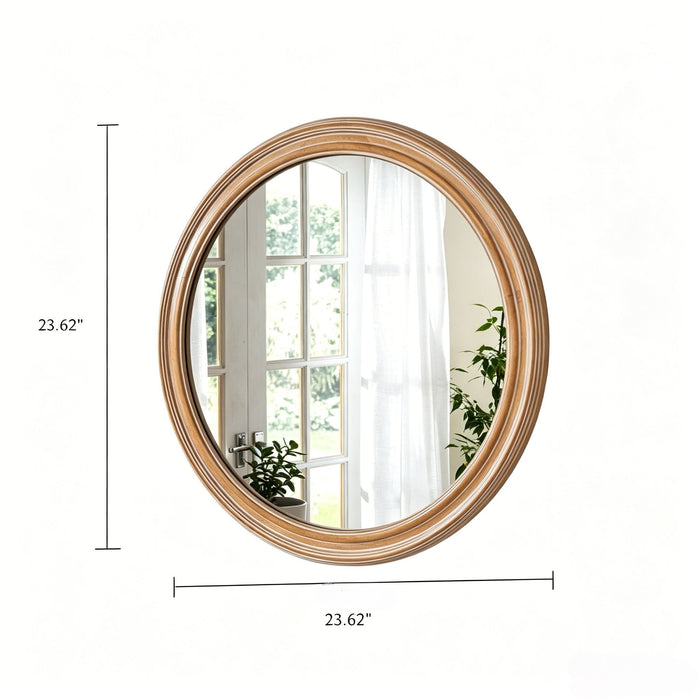 Round Wall Mirror With Ribbed Frame Daily Nest