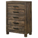 Bren - 5 Drawer Chest With Handles And Block Legs - Rustic Furniture Max