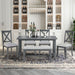 Foldable Dining Set For 6 With 4 Chairs And Bench, Space Saving Design - Gray Hearth and Haven